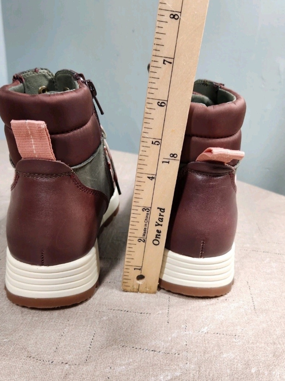 Alex Marie Thayla Women's 9.5 Hiker Sneakers Boots Suede Olive Maroon Pink 635 - Picture 7 of 10